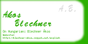 akos blechner business card